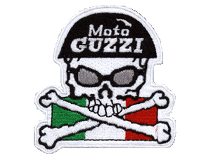 Moto Guzzi 3 inch skull w/ crossbones patch